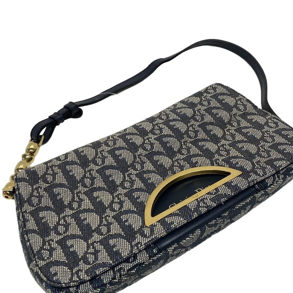 Christian Dior DIOR/ChristianDior Maris Pearl,Trotter Shoulder Bag Navy White - Picture 15 of 15